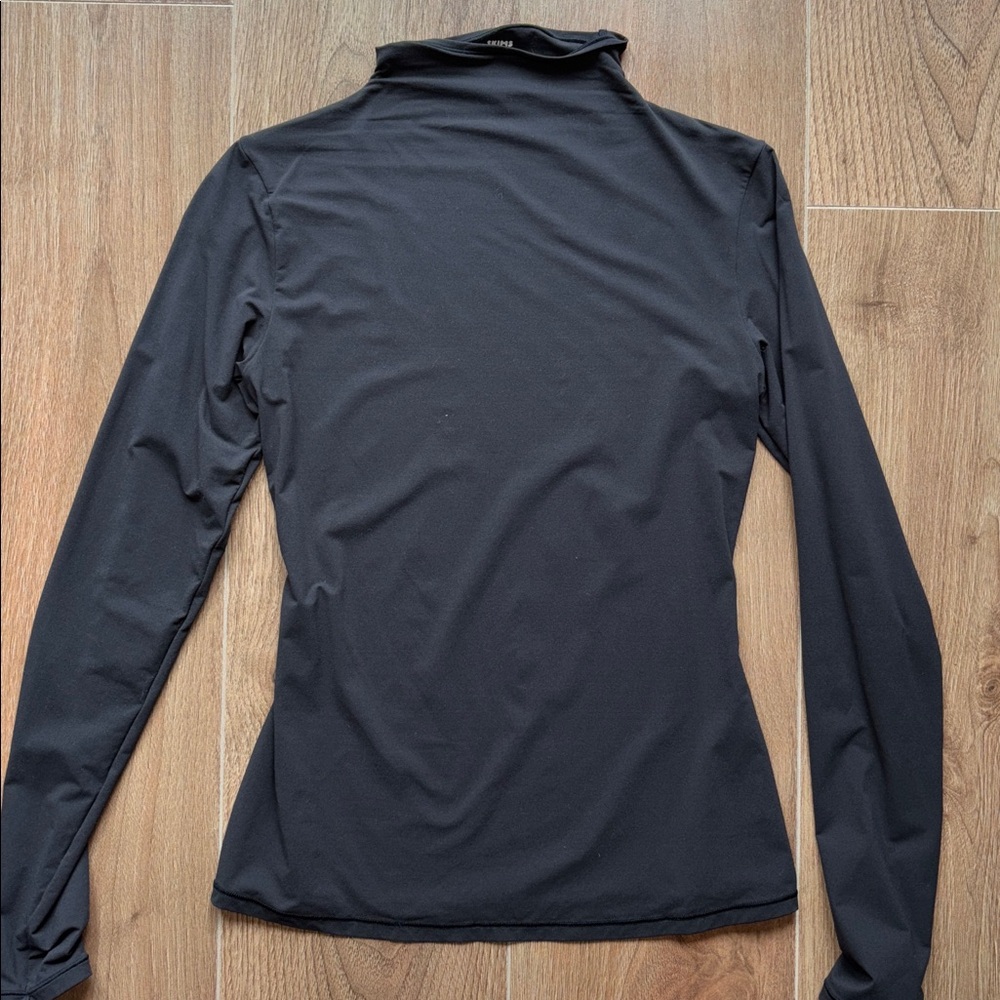 SKIMS • Black Long Sleeve Turtleneck Top Mock Neck